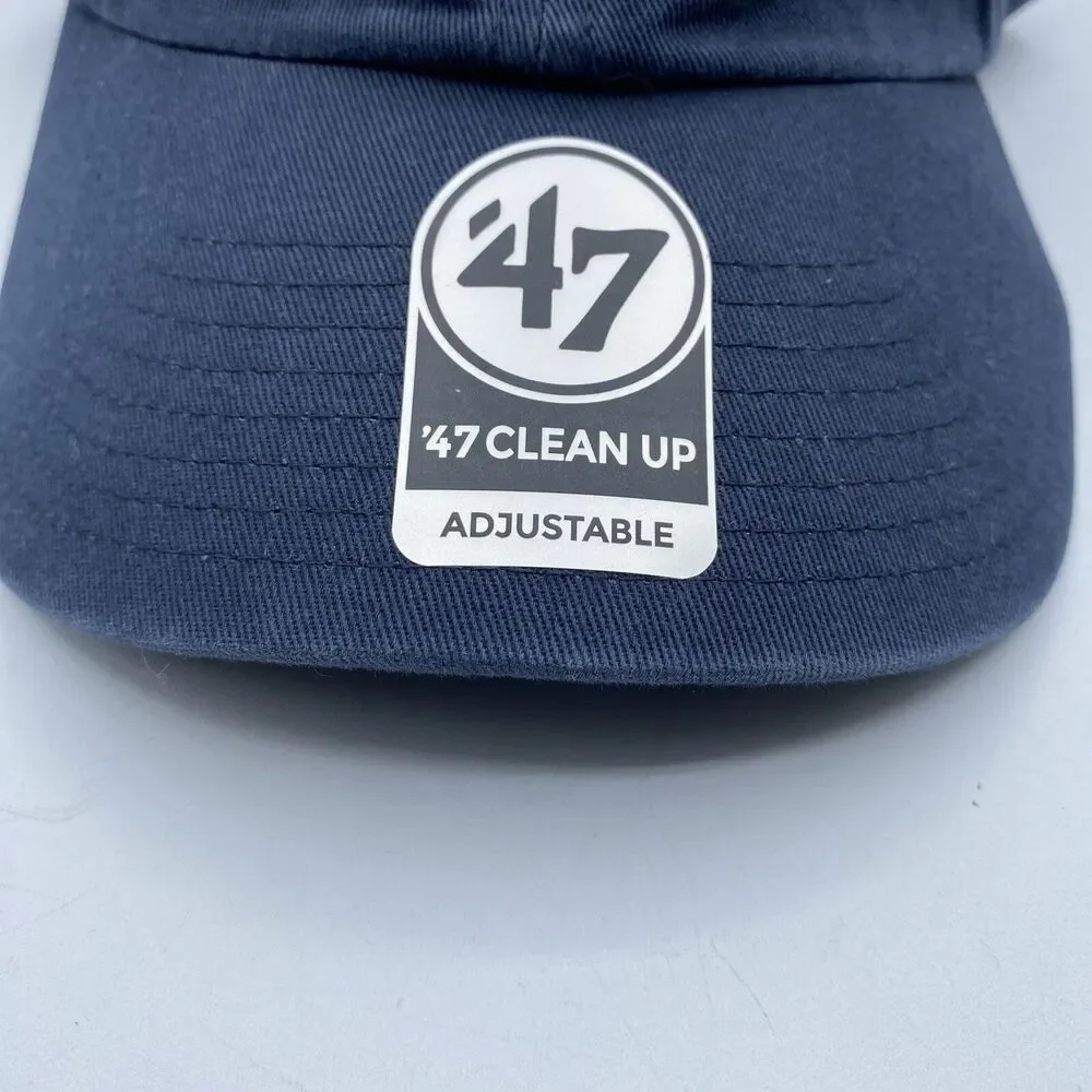 New York Yankees Hat Adjustable 47 Brand Blue Clean Up MLB Strapback NWT